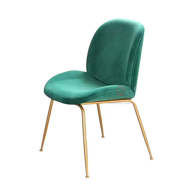 Velvet back cushion Shell Beetle Home stackable party makeup chair Stainless steel chair