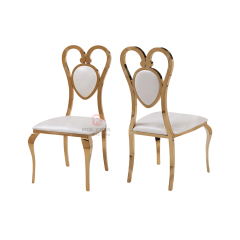 Modern PU cushion heart-backed party wedding banquet stainless steel chairs