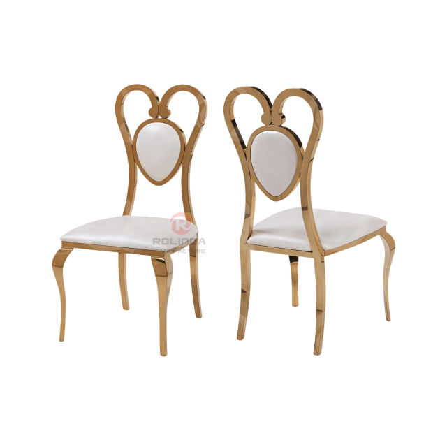 Modern PU cushion heart-backed party wedding banquet stainless steel chairs
