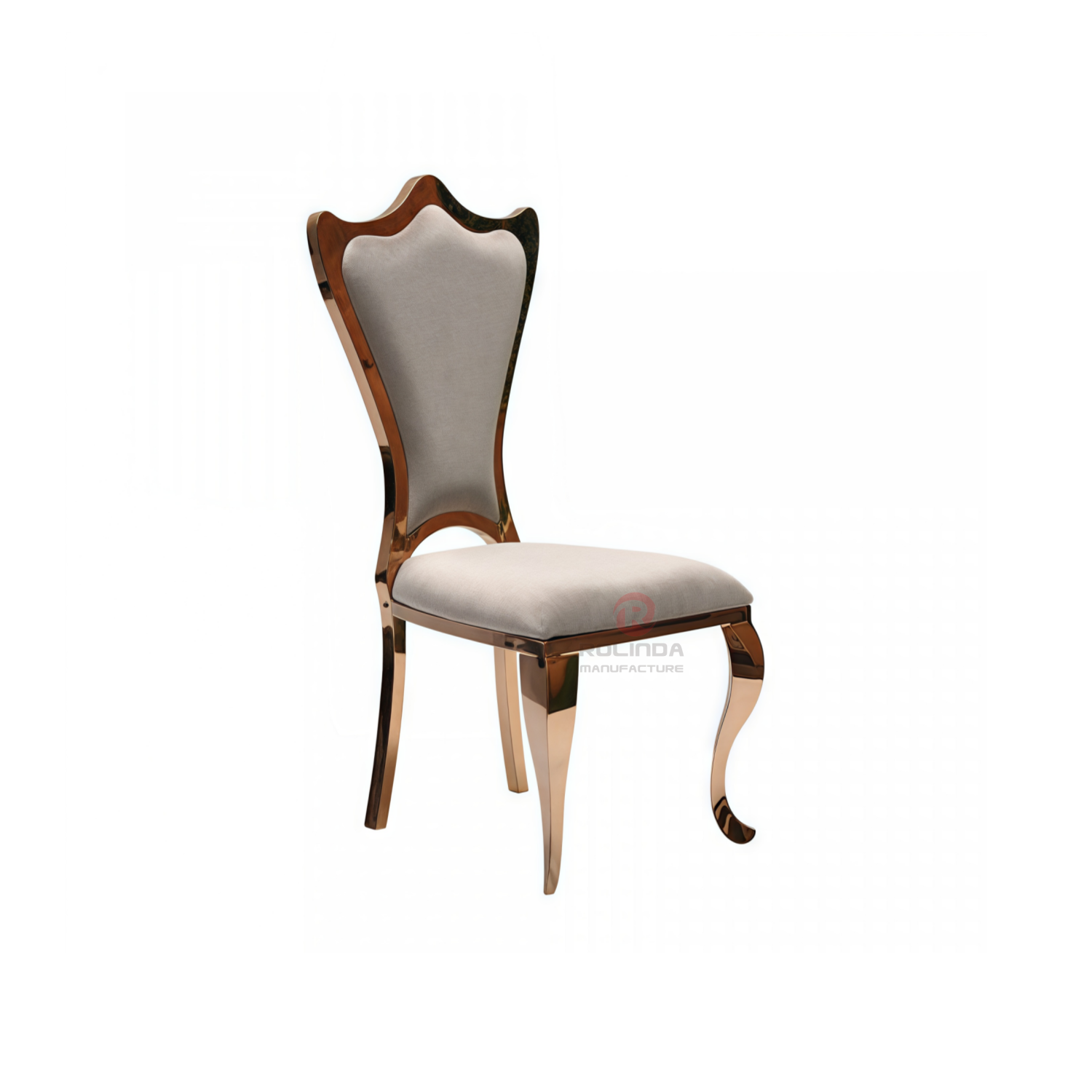 Shield back classical banquet wedding PU backrest cushion stainless steel chair