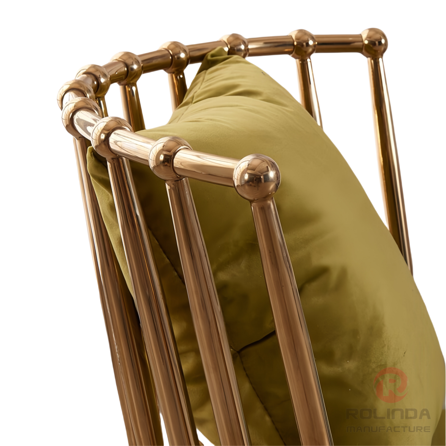 Velvet Restaurant Banquet Hotel Living Room Gold frame stainless steel chairs