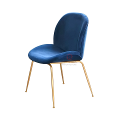 Velvet back cushion Shell Beetle Home stackable party makeup chair Stainless steel chair