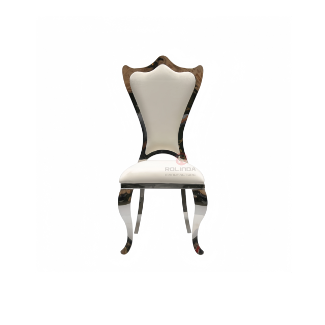 Shield back classical banquet wedding PU backrest cushion stainless steel chair