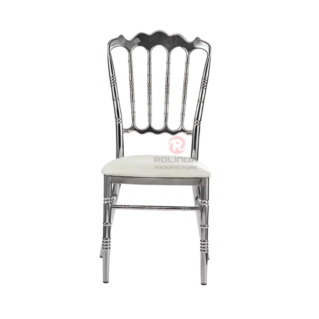 Silver Tiffany PU upholstered Wedding Party Restaurant stainless steel chairs