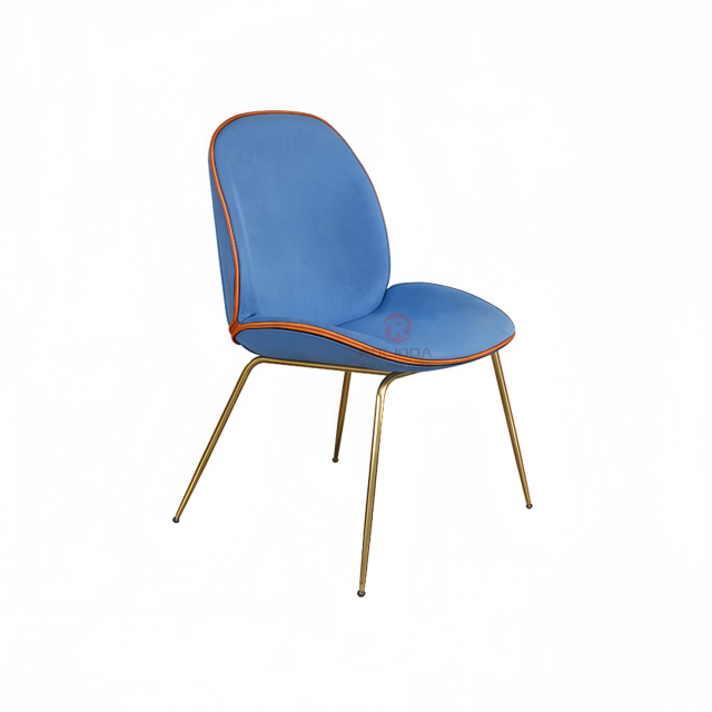 Velvet back cushion Shell Beetle Home stackable party makeup chair Stainless steel chair