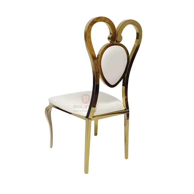 Modern PU cushion heart-backed party wedding banquet stainless steel chairs