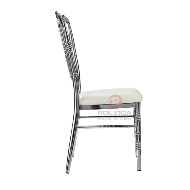 Silver Tiffany PU upholstered Wedding Party Restaurant stainless steel chairs