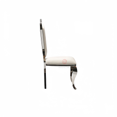 Shield back classical banquet wedding PU backrest cushion stainless steel chair