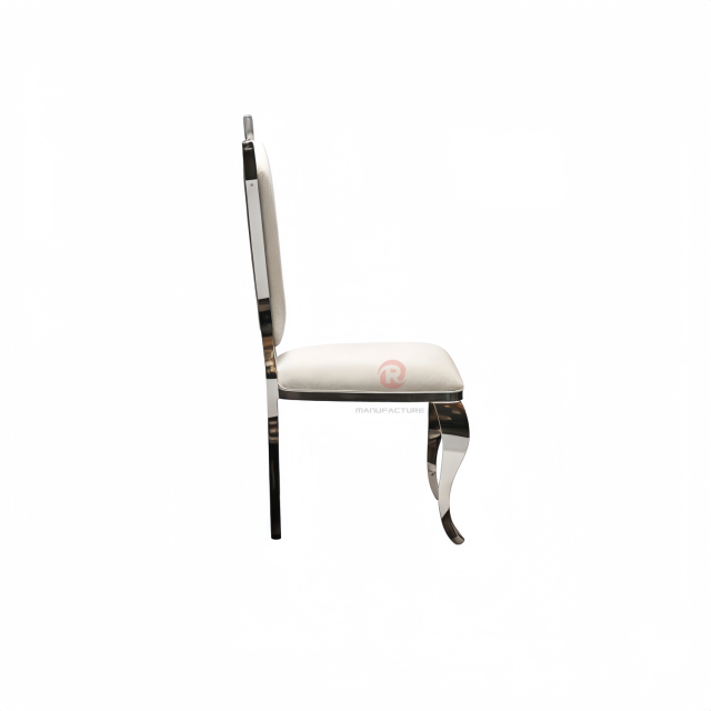 Shield back classical banquet wedding PU backrest cushion stainless steel chair