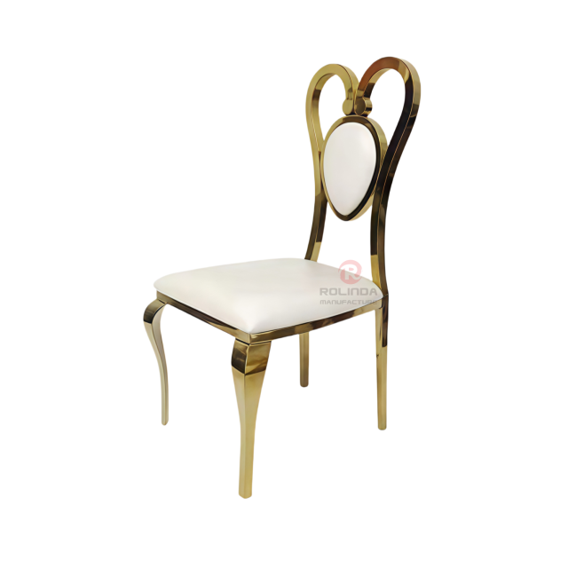 Modern PU cushion heart-backed party wedding banquet stainless steel chairs