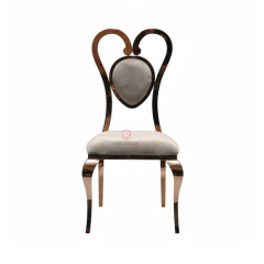 Modern PU cushion heart-backed party wedding banquet stainless steel chairs