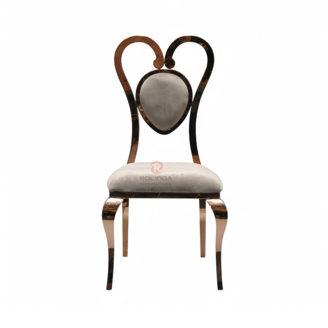 Modern PU cushion heart-backed party wedding banquet stainless steel chairs