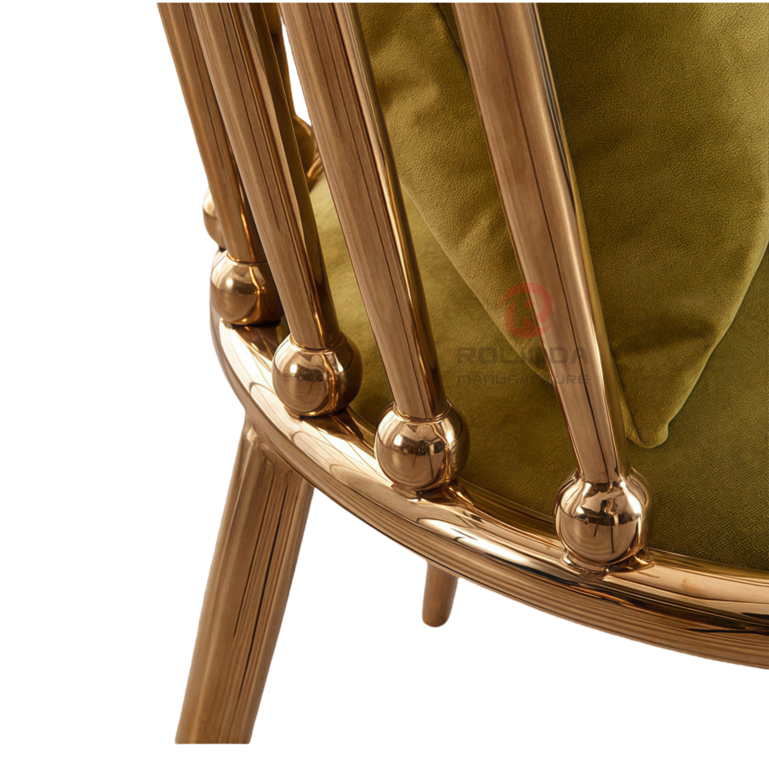 Velvet Restaurant Banquet Hotel Living Room Gold frame stainless steel chairs
