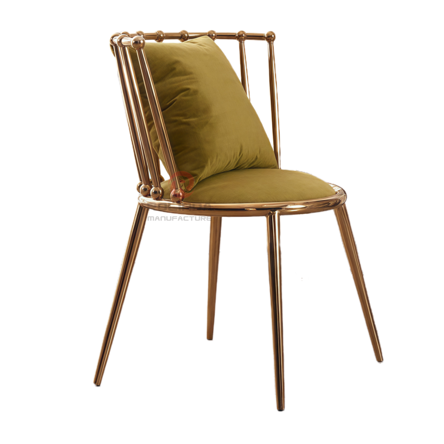 Velvet Restaurant Banquet Hotel Living Room Gold frame stainless steel chairs