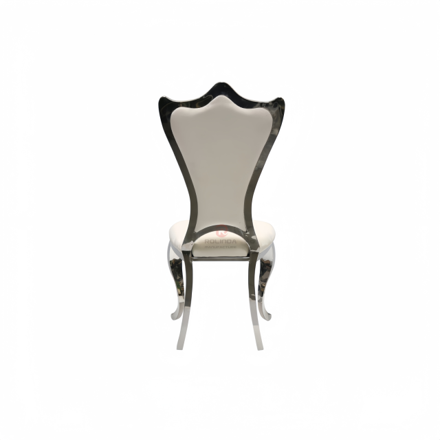 Shield back classical banquet wedding PU backrest cushion stainless steel chair