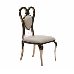 Modern PU cushion heart-backed party wedding banquet stainless steel chairs
