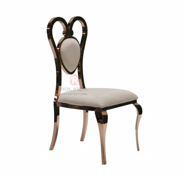 Modern PU cushion heart-backed party wedding banquet stainless steel chairs