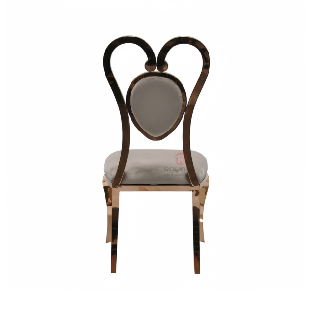 Modern PU cushion heart-backed party wedding banquet stainless steel chairs