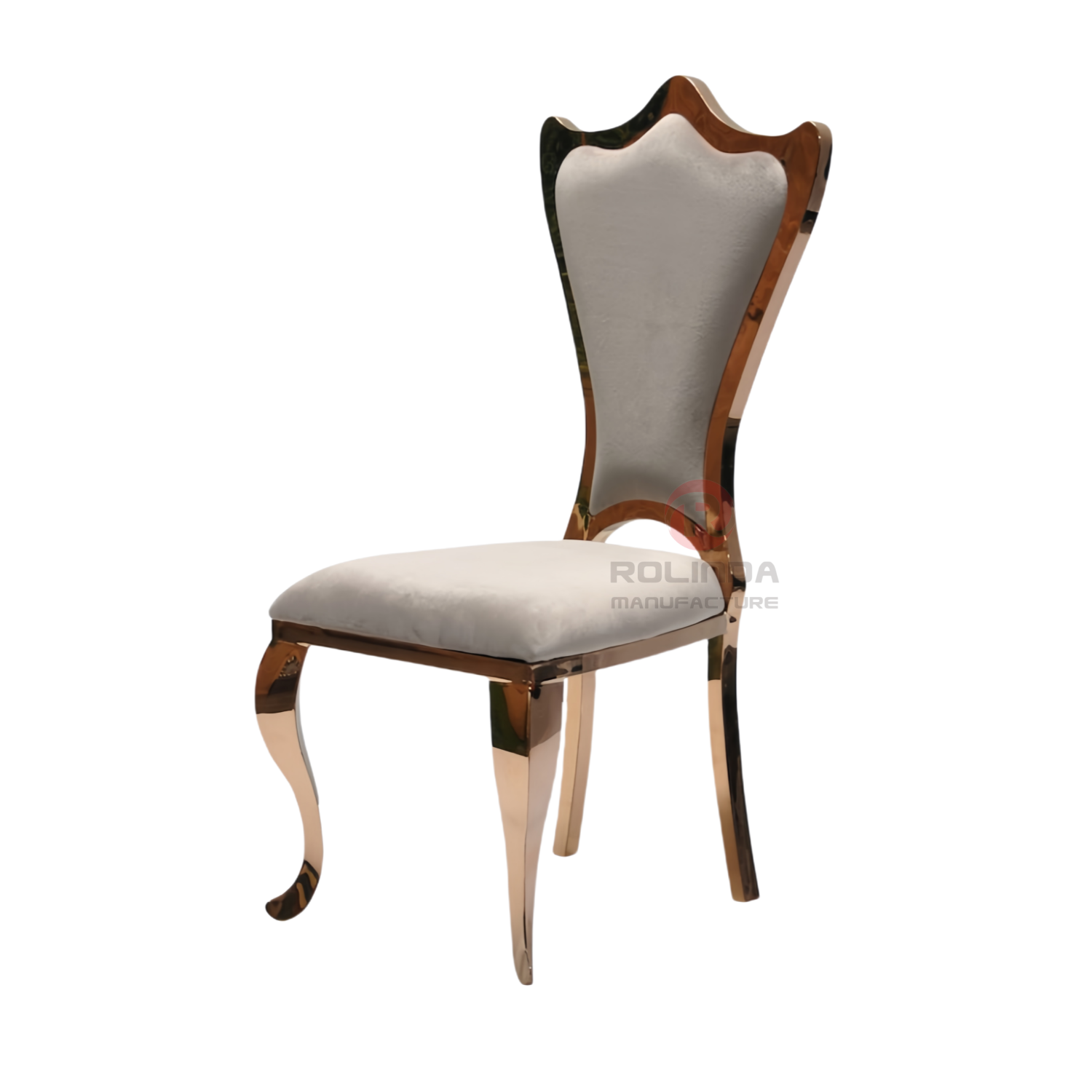 Shield back classical banquet wedding PU backrest cushion stainless steel chair