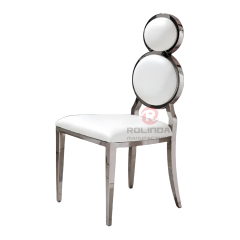 Modern design wedding party PU double round back stainless steel chairs