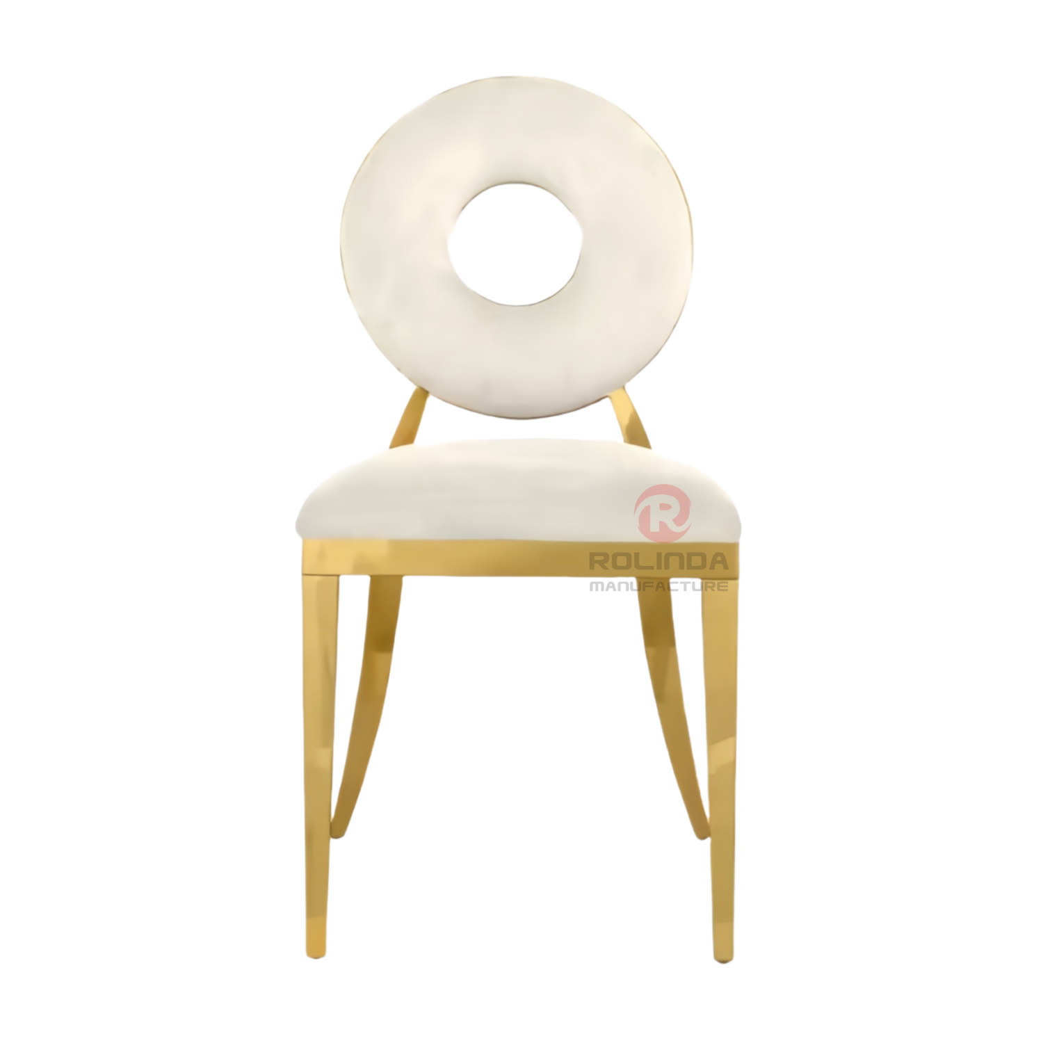 PU cushion ring back Wedding party Hotel Restaurant stainless steel chair