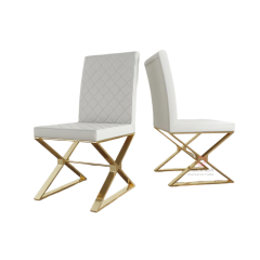 L-shaped PU backrest grid cushion Party Living Room Restaurant Hotel Stainless steel chairs