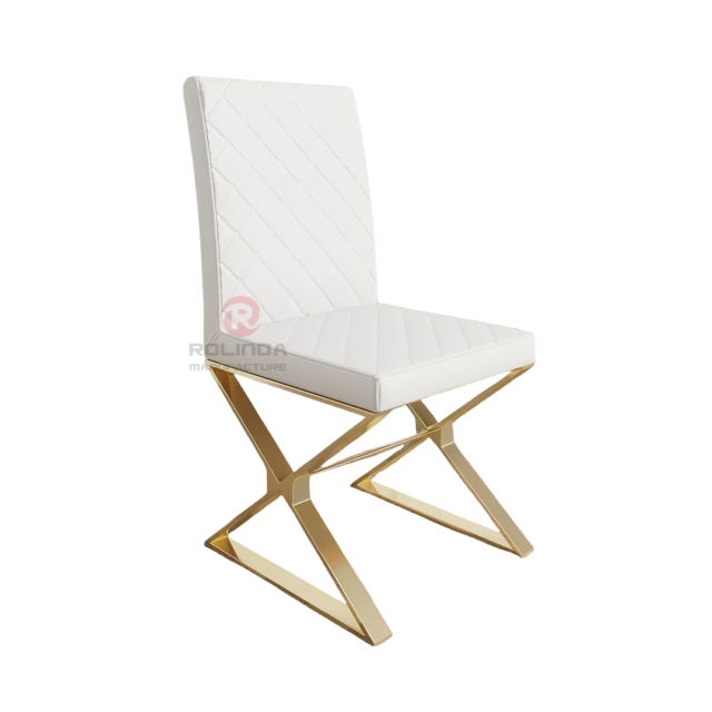 L-shaped PU backrest grid cushion Party Living Room Restaurant Hotel Stainless steel chairs