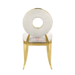 PU cushion ring back Wedding party Hotel Restaurant stainless steel chair