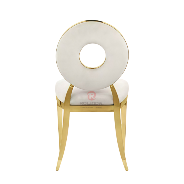 PU cushion ring back Wedding party Hotel Restaurant stainless steel chair