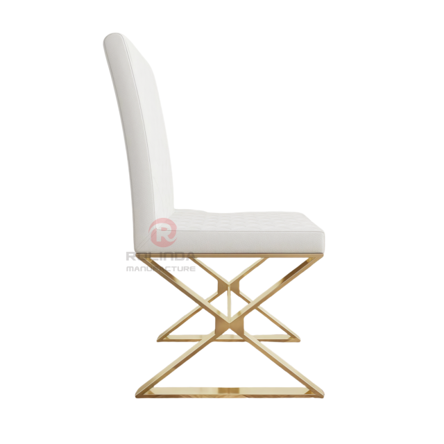 L-shaped PU backrest grid cushion Party Living Room Restaurant Hotel Stainless steel chairs