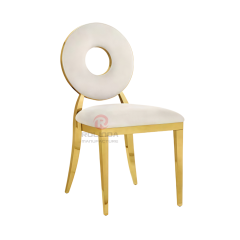 PU cushion ring back Wedding party Hotel Restaurant stainless steel chair