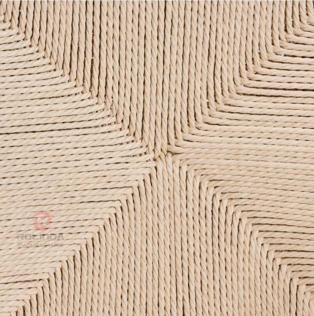 Light colored rope braided cushion bar chair Hotel Restaurant Y solid wood chair