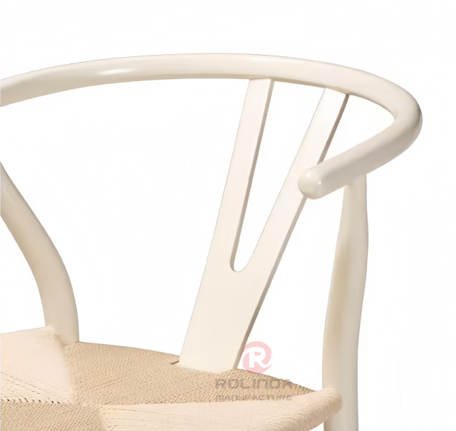White rope braided cushion bar Chair Hotel Restaurant Y solid wood chair with back