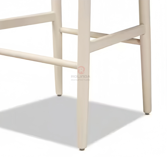 White rope braided cushion bar Chair Hotel Restaurant Y solid wood chair with back