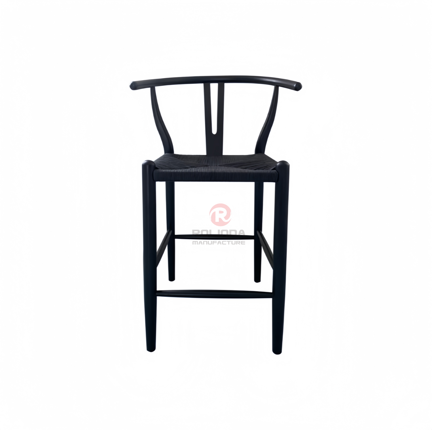 White rope braided cushion bar Chair Hotel Restaurant Y solid wood chair with back