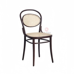 Black Bar Restaurant Hotel Living room Study rattan woven solid wood chair with back