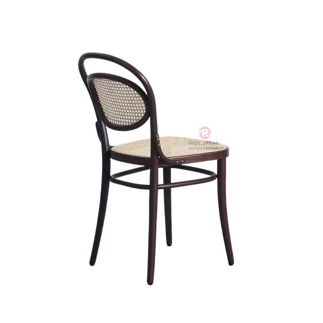 Black Bar Restaurant Hotel Living room Study rattan woven solid wood chair with back