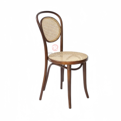 Natural light color living room dining room study solid wood frame rattan chair