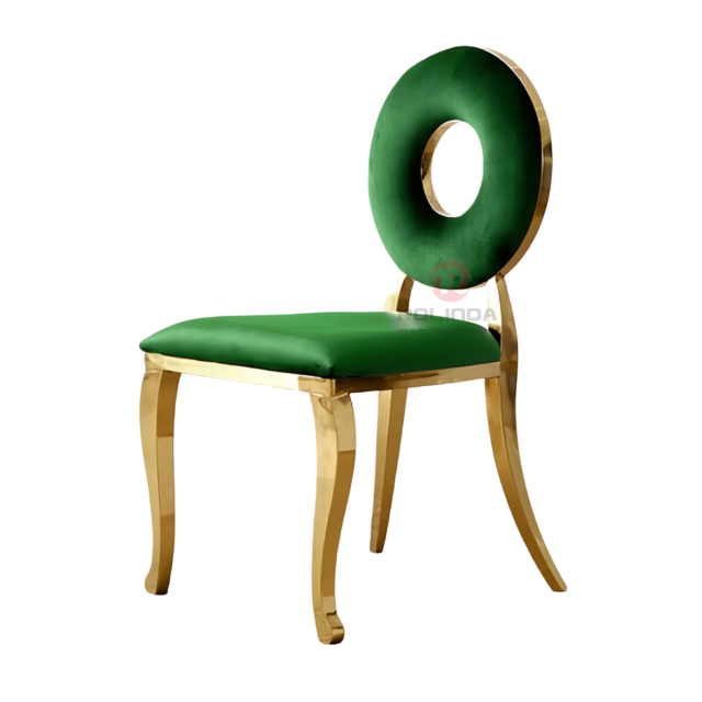 PU cushion ring back Wedding party Hotel Restaurant stainless steel chair