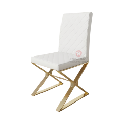 L-shaped PU backrest grid cushion Party Living Room Restaurant Hotel Stainless steel chairs