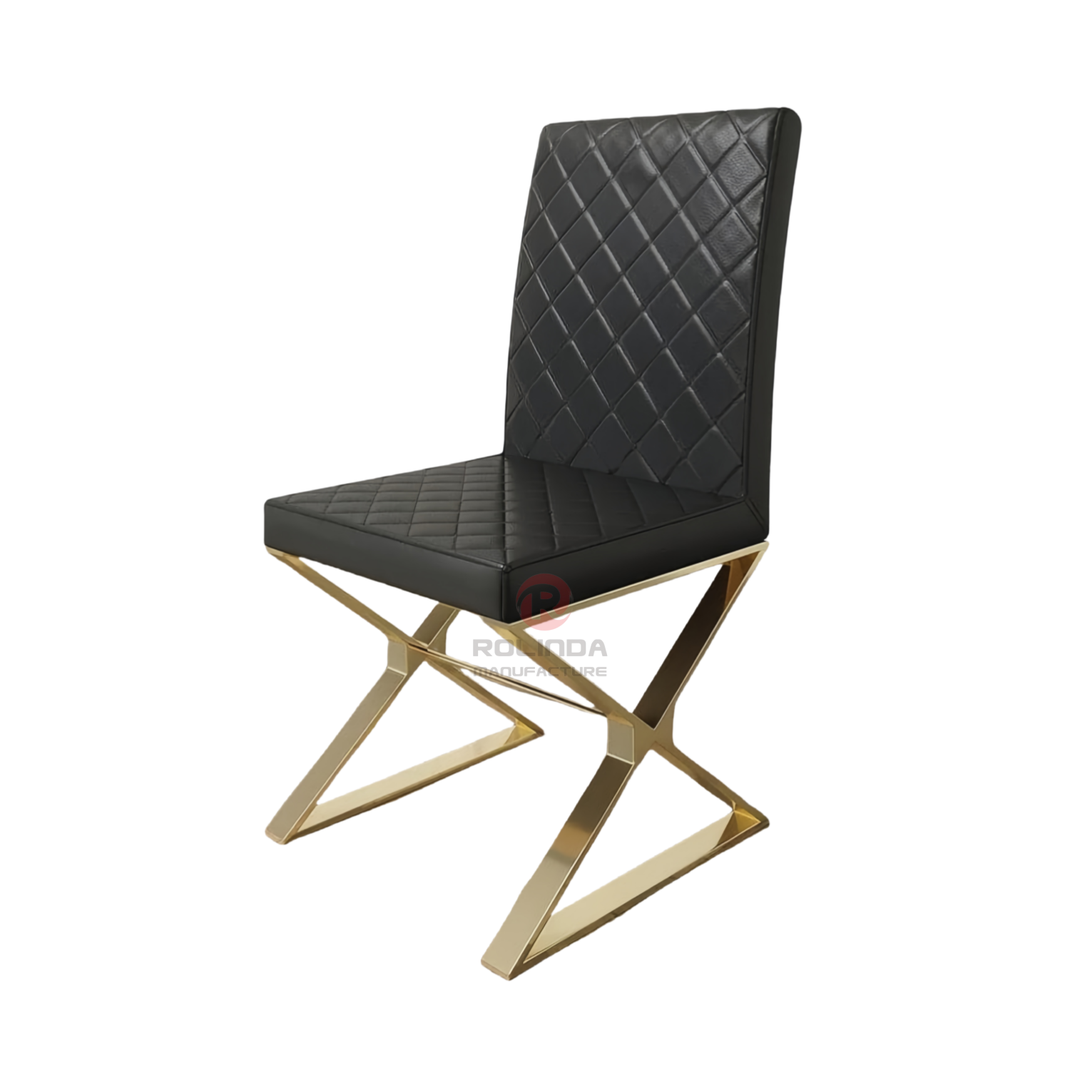 Black L-shaped Living Room Party Restaurant Cafe PU cushion back stainless steel chairs