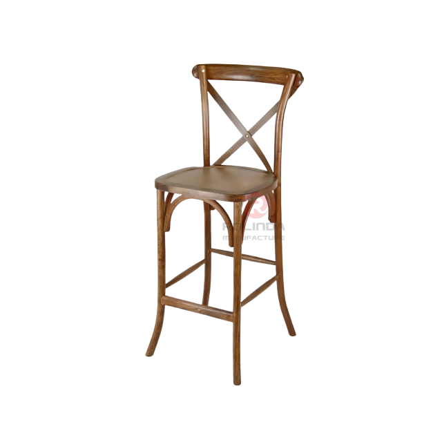 Dark cross-backed bar Restaurant Cafe solid wooden chairs willow chair