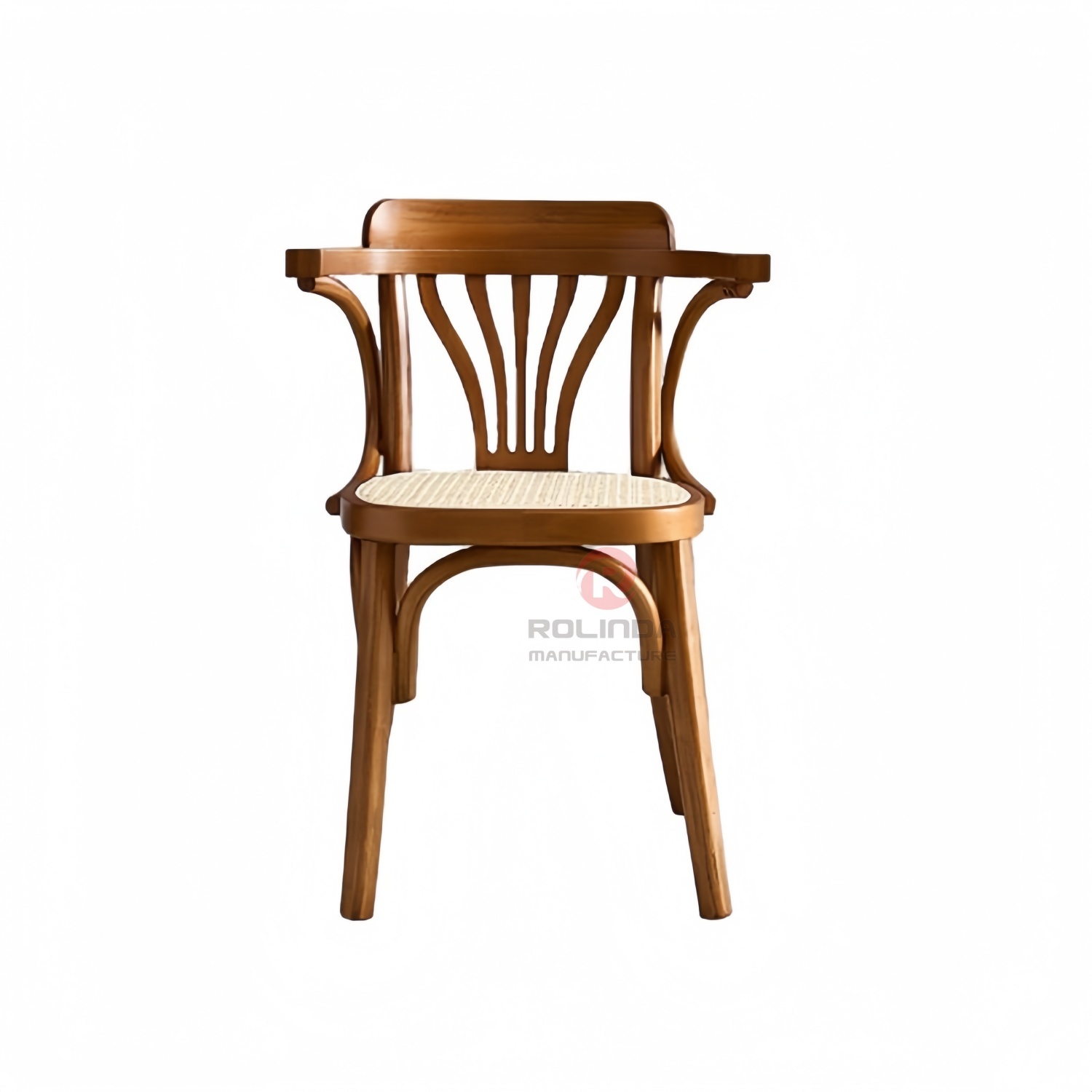 Original wood color corner chair in living room bedroom balcony rattan Solid wood armchairs