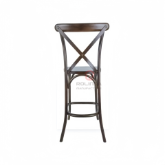 Black bar party Balcony Garden kitchen High solid wood cross-backed chairs