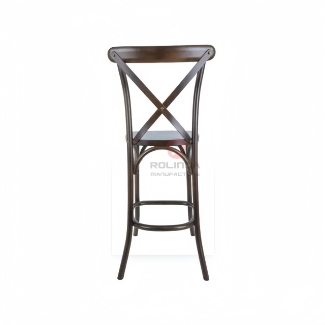 Black bar party Balcony Garden kitchen High solid wood cross-backed chairs