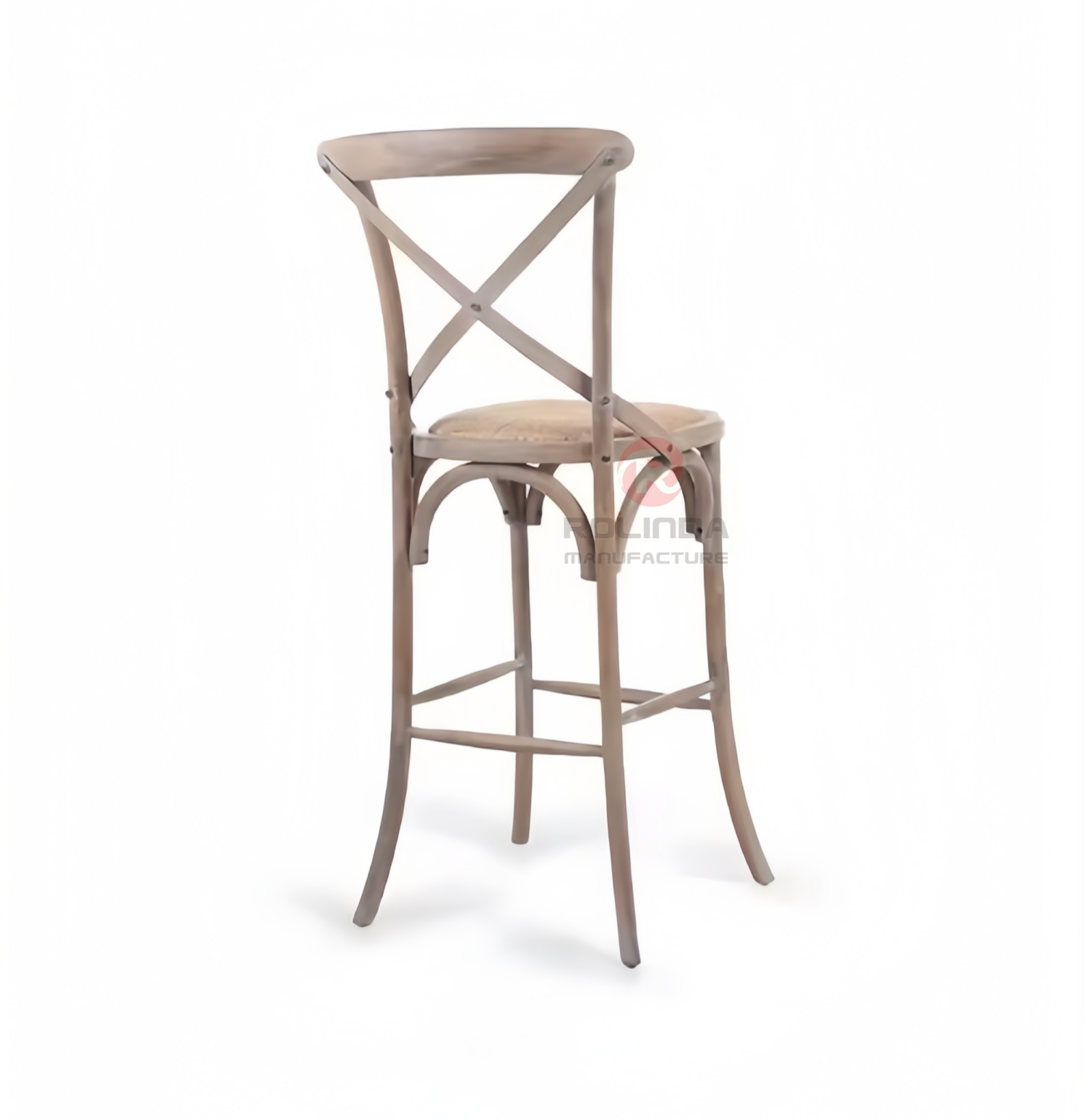 Natural balcony garden Kitchen rattan woven solid wood cross-backed chairs