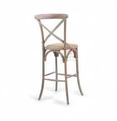 Natural balcony garden Kitchen rattan woven solid wood cross-backed chairs