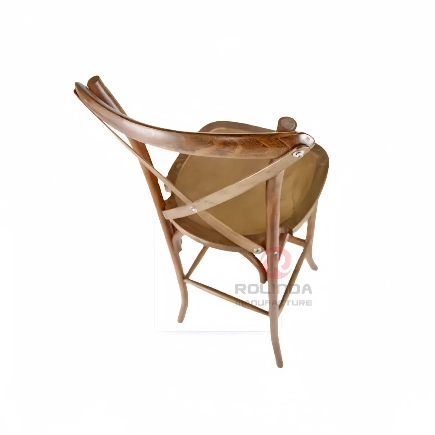 Wood color cross chair Bar living room dining room rattan cushion solid wooden chair