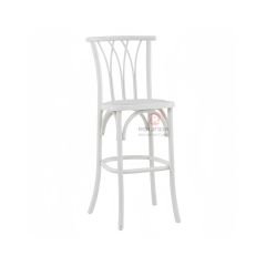 White multi-cross back Hotel Cafe Bar Rattan cushion Wooden chair willow chair