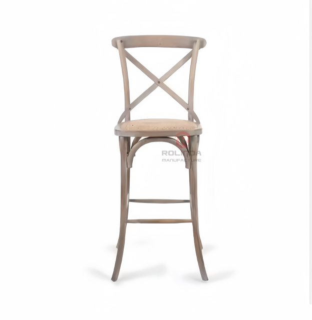 Natural balcony garden Kitchen rattan woven solid wood cross-backed chairs